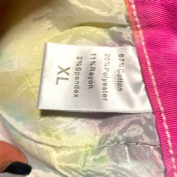 Rainbow Neon Tie Die Fringe Shorts Sz XL - Picture 10 of 10